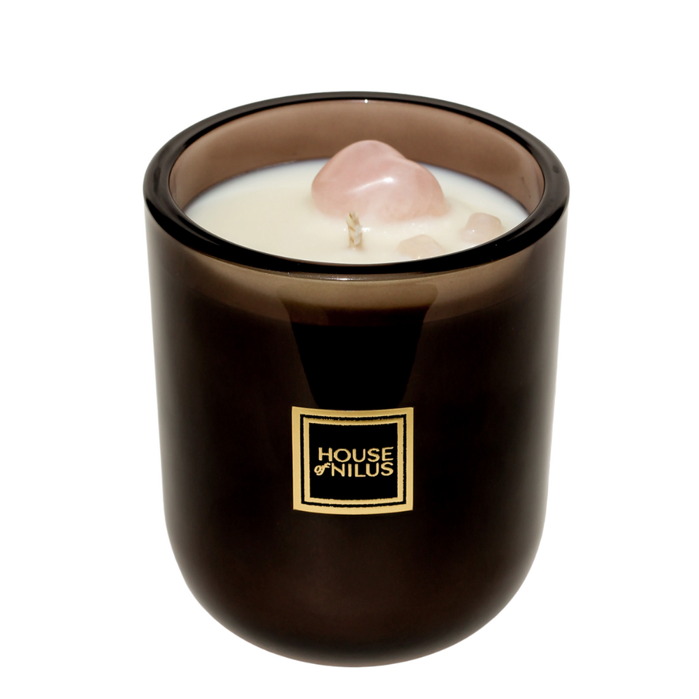 
                  
                    Aurora di Toscana candle — handcrafted soy wax candle with rose quartz, housed in elegant amber glass, infused with Italian-inspired fragrance.
                  
                